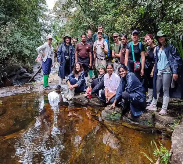 group of visitors at sinharaja rainforest sri lanka