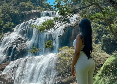 rathna ella waterfall and lanka trek hiker