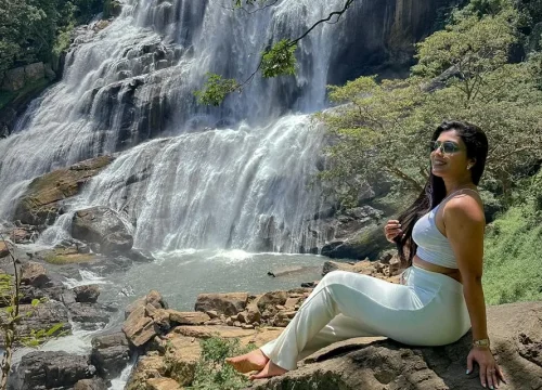 rathna ella waterfall and lanka trek hiker