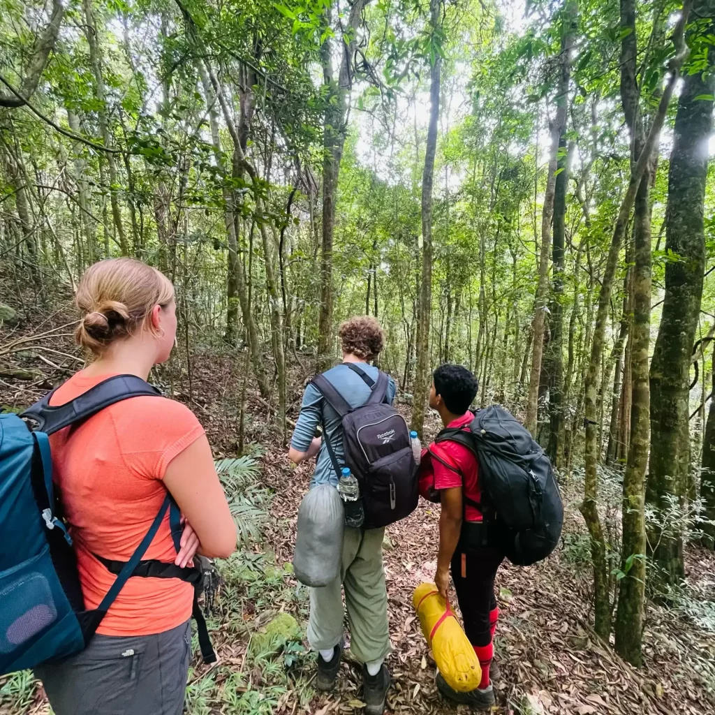 lanka trek guide explaining about forest