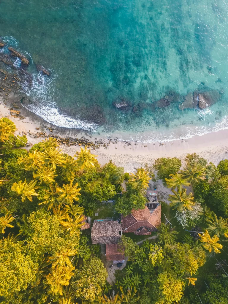 beach aerial view sunny sri lanka weather 